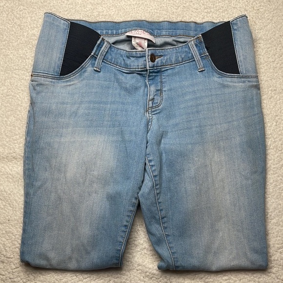 Isabella Maternity Jeggings Denim Jeans Waist elastic Band Size 10 Raw hem - Picture 3 of 6